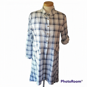 Dressfo Plaid Button Down Shirt Dress -> Dressfo Plaid Button Down Shirt Dress
